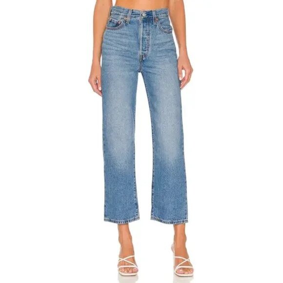 Levi’s Ribcage Straight Ankle Jeans Blue – Size 26 High Rise - Picture 1 of 13